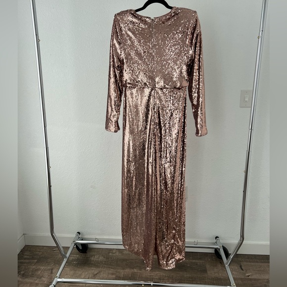 ASOS asymmetric plunge maxi dress in sequin - Picture 7 of 14